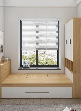 现代简约榻5物榻米床柜一体00621.米1.米多功能储收纳小户型床柜