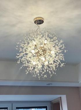 萤火桌虫水晶23942灯饭厅简约现代蒲公英餐灯奢轻灯具灯饰网红餐