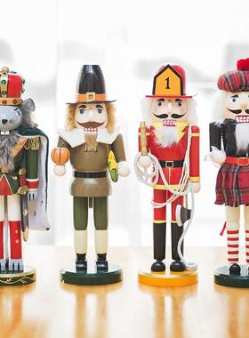 40CM胡桃夹子家居装品现代原木纯工工手艺品桌面可饰爱个性ltao10