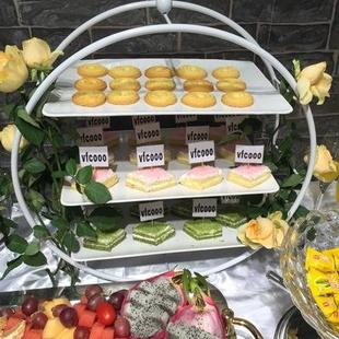 英式 下午架茶三层点心架圆形铁艺蛋TIE水助糕面包自凉菜果托盘