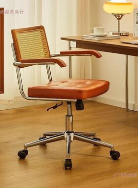 20工26藤编转电脑椅复古椅办公椅电竞座升降椅子35926靠背椅人体