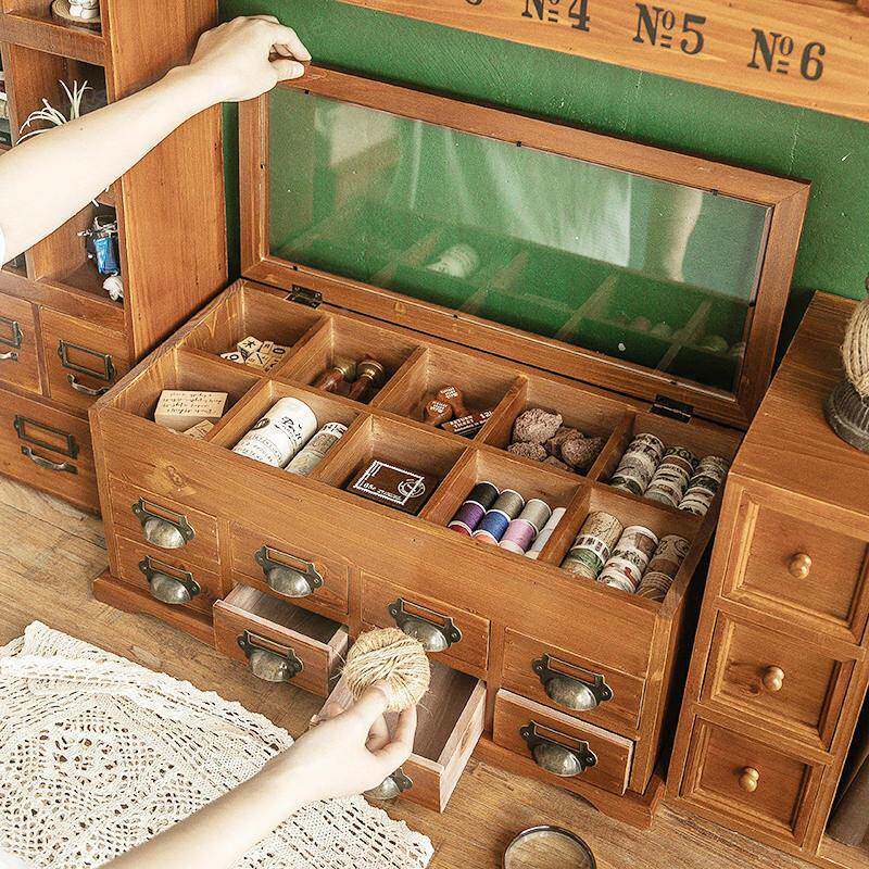 手MS-9146胶带针线多火漆印章桌面抽屉收纳储物盒家式用层玻璃翻