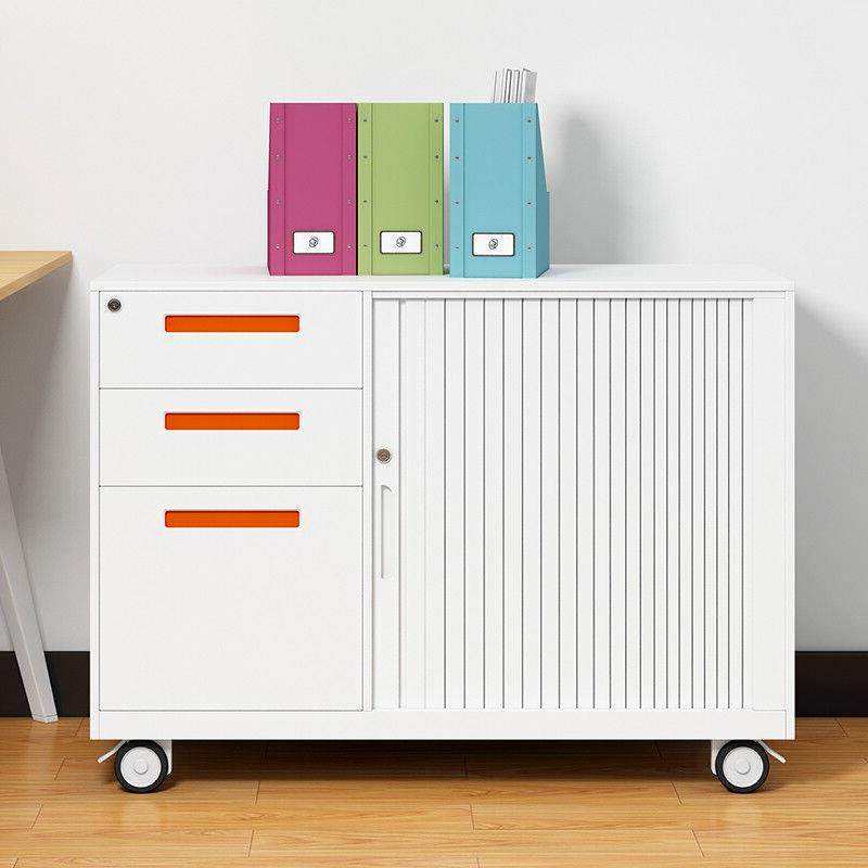 钢制文件柜活动柜打印机公柜多功HD36移动料柜资办桌边柜能卷门柜