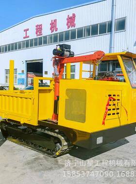 山5吨沙漠用带运输车加装2吨小型吊机履爬虎水油路两LG-714栖柴自