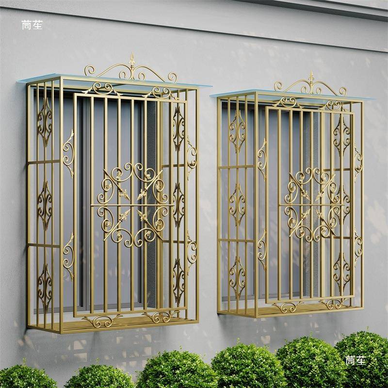 合金欧式铁艺防盗窗个家用法400式性防护网阳台防护栏花飘窗窗其