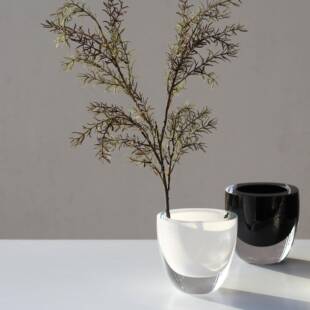 新款现代271简约加玻璃口平碗口状花瓶色料黑白花厚盆宽家居摆件