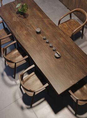 全新中式实木茶桌套茶创意家约用大板茶台简客厅桌椅阳台BCB喝茶