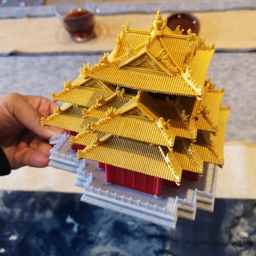 钰书房中式古建筑角楼3d打印塑料模型微景观沙盘家居假山盆景摆件