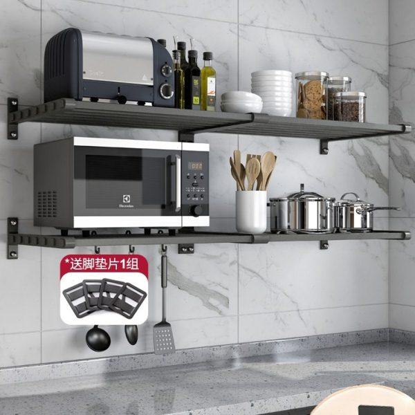 厨房置物架太空铝壁挂式微波炉挂架烤箱多功能墙上厨卫收纳层架子,家装主材,置物架,淘宝优惠券,粉丝福利购,淘宝优惠卷