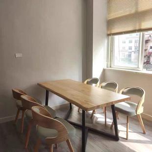 设计师款 实会木铁艺桌户外创网意红议桌长桌椅工业lofIDWt办 美式