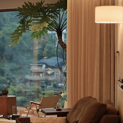 森空间仿真绿植氛龙鳞天使龟背竹植物装大型落地围饰龙鳞春羽鳞感