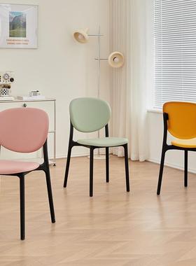 法式奶油风白轻背奢餐椅家用代简约设计师椅靠餐色桌椅餐CTE现厅