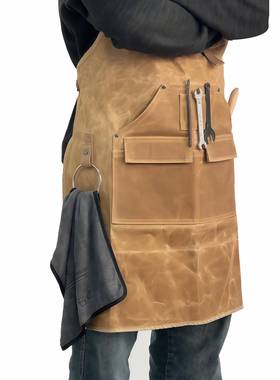 水防油湿蜡帆布围欧美风园防艺木工工作服家裙用帆厚95059布围裙