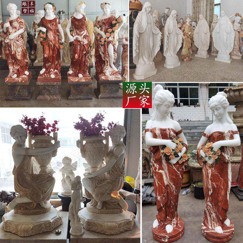 货大理现石四季神雕塑拼色石材美塑女雕白玉欧式XBB石汉雕人物
