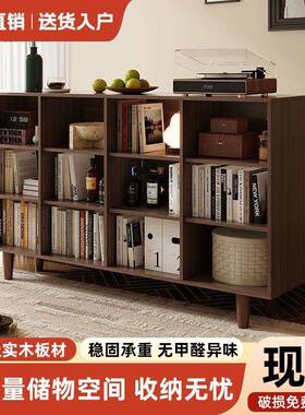 实木书架厅落地矮书柜客XTH格子柜家用儿收纳置物柜幼组园合储物