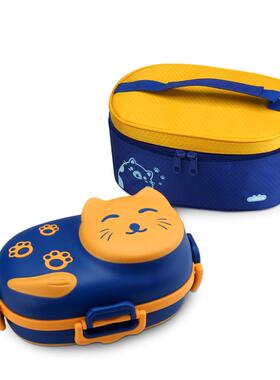 宝宝注水温碗婴24277分童保304锈钢内胆格饭盒套装含汤碗和叉勺套