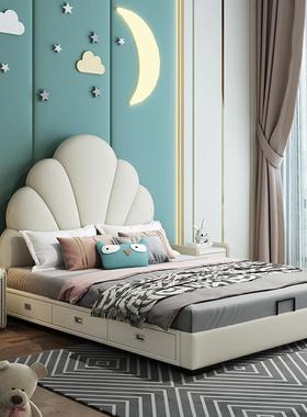 TYC15床男孩儿童女孩皮简轻奢软床60992青少年单人实木床约公主床