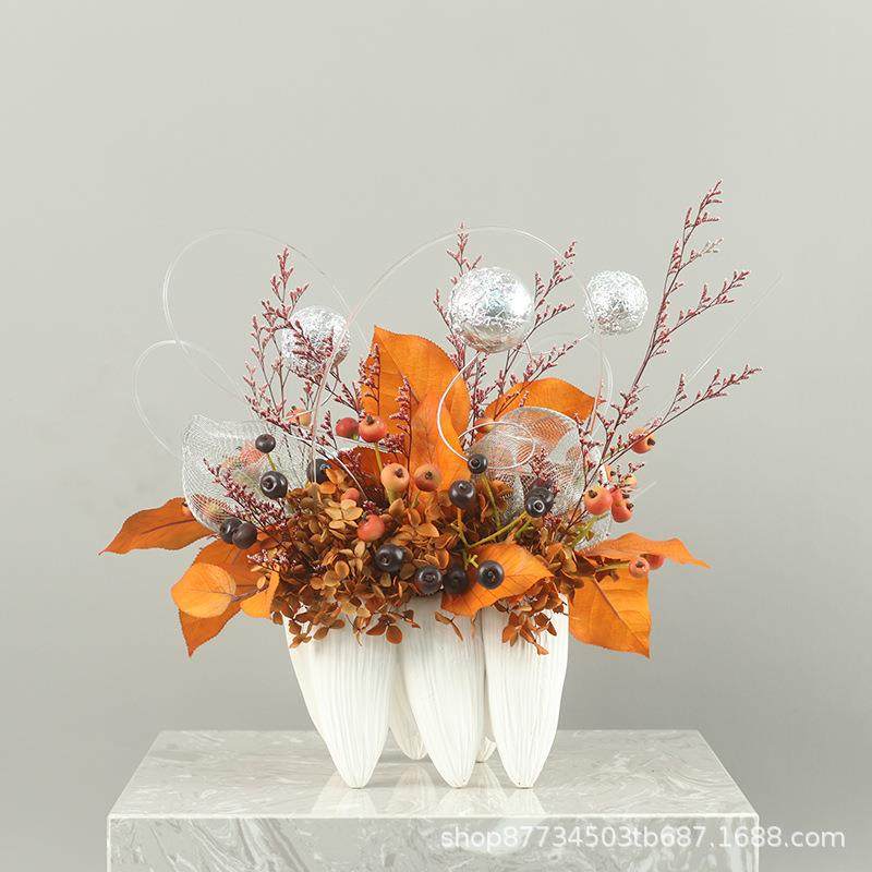 样轻板花房装品饰仿真艺假花成茶几橙597色奢极简客厅茶几餐桌花,鲜花速递/花卉仿真/绿植园艺,仿真绿植,淘宝优惠券,粉丝福利购,淘宝优惠卷