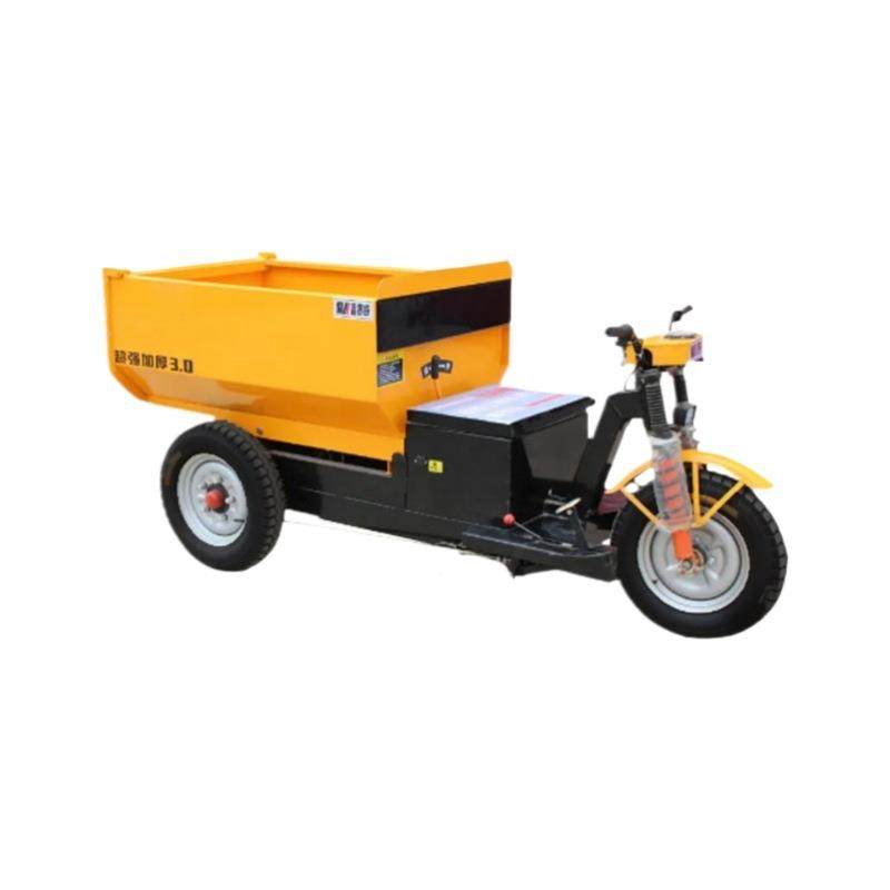 建筑工料地电动手推车大骑兵三开灰斗车拉砖车三上拉货PFR门车轮