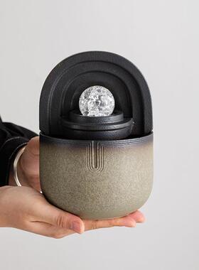 流水生财小盆型鱼缸景球办公面永动循环桌旋转水晶风水轮RGO摆件