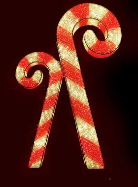 LE棍D大型圣诞节拐饰造型灯光户外公园景区拐棍造型夜景节美日陈