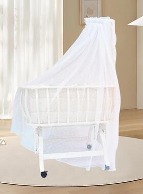 婴儿床实木WKW多能新生b宝b宝床可篮移动可功拼接儿童床摇床