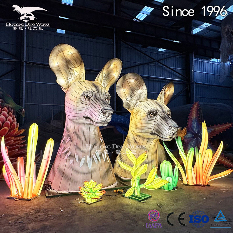 2024创意彩灯工艺品彩灯狗头宝宝自贡灯会厂家制作