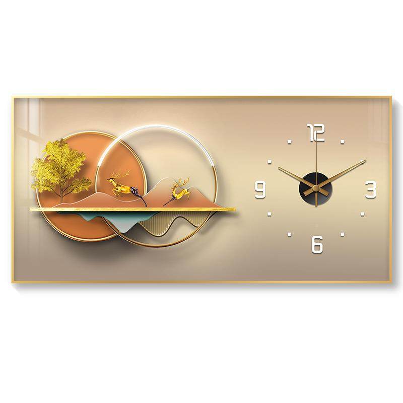 轻奢源电表箱装饰箱画现代横款时钟XY663219配表画电遮挡强弱电总