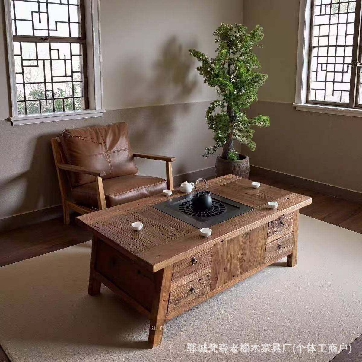 老中式榆木茶桌煮方茶桌户外阳台桌煮JVW茶野围炉煮茶餐家用餐桌,鲜花速递/花卉仿真/绿植园艺,其它园艺用品,淘宝优惠券,粉丝福利购,淘宝优惠卷