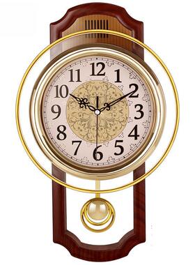 欧式复摇摆挂钟客厅简约时尚挂表卧古室耶厦莉A#式静音石英钟创意