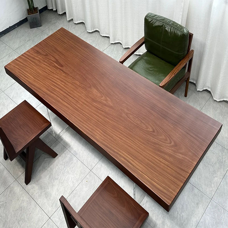 非洲柚木黑胡桃色实木大板茶桌