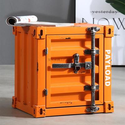 120Bw1工业风集装箱床头物柜储柜复做旧创边意床小柜子小型储藏古