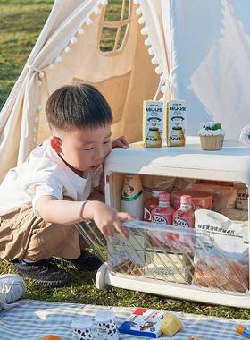 儿童纳玩具收HC-331-1纳箱容量大可移动推车可叠小高玩偶整理置地