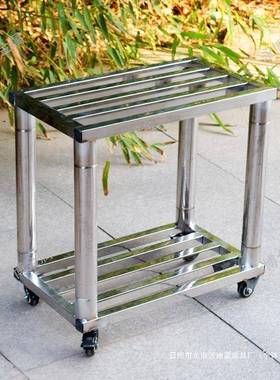 3子04不钢加厚锈落地花架NWU可移架动室内室外客厅带轮花盆阳台花