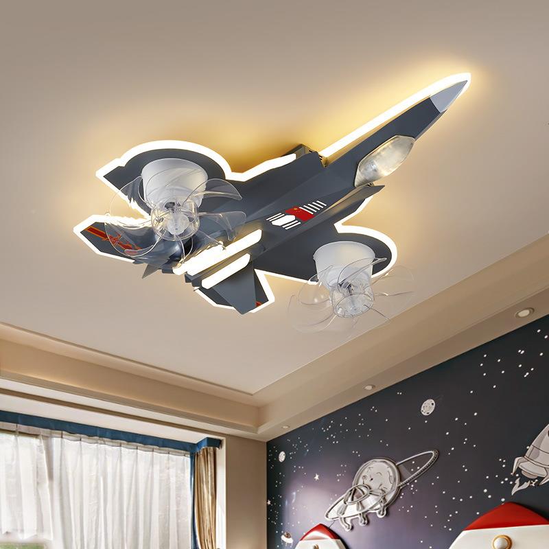 儿童房吸顶灯歼1意形战斗机男隐孩卧3室创模型75981飞机灯护眼灯