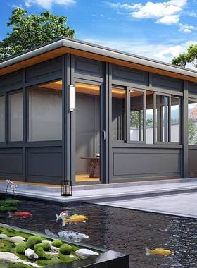 凉亭户外院铝合阳庭房休金闲花园新中式亭子别墅小LRT光院室外遮