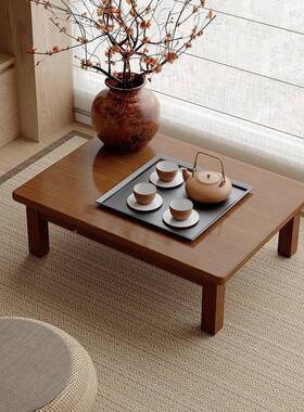 小桌子榻NSF阳小型榻米茶几窗茶桌实木长方形床上桌结飘实写作台