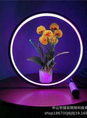 约卧简室床头摆件灯电竞房炫彩44005酒吧t夜店LEkD氛围小夜灯七v