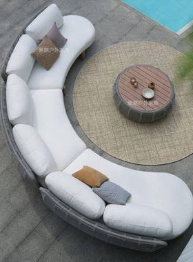 户LLT外休编藤沙发市政园林景观庭院露台花园阳藤台椅闲沙几发茶