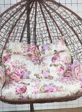 沙发新款靠KOM垫吊坐蓝鸟巢垫双人式摇篮藤吊床千秋椅吊椅加厚坐