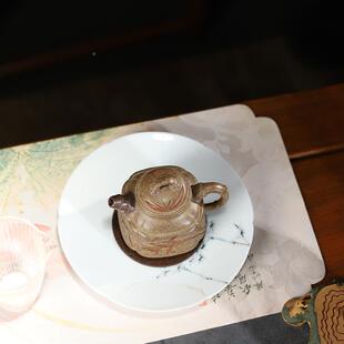 原矿云雾沉香柴烧兴茶纯手工刻绘四方竹叶竹鼎1宜80ML紫砂壶SY012