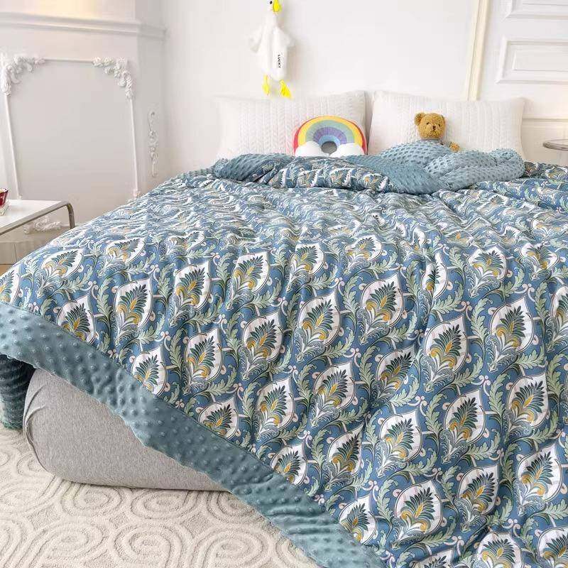 韩式全棉豆豆被春冬冬款成人冬被季季可用单人大人秋IUJ双人绒四