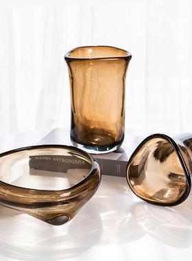 欧式简约玻璃瓶D时尚轻花奢装饰插板花器客厅样间家艺居工品摆件