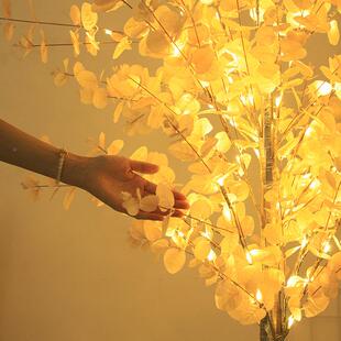 L日EDCDM观景树灯尤加利叶节派对室内装饰灯植仿真绿发光树彩灯