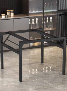 圆桌腿支架折叠加厚铁艺形餐桌腿店支IZC撑架酒可店饭大圆桌面底