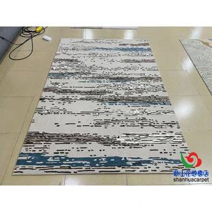 代简约长形格子中式手工羊沙毛方客1038厅茶几发现地毯大厅接待室