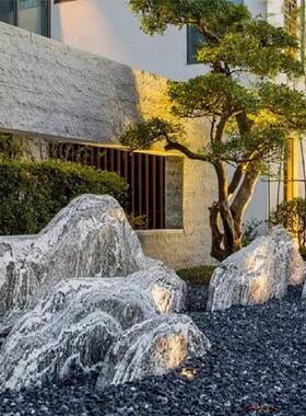 深灰色黑色观石砾石水洗石日庭式院花园造景青子122701碎景石子米