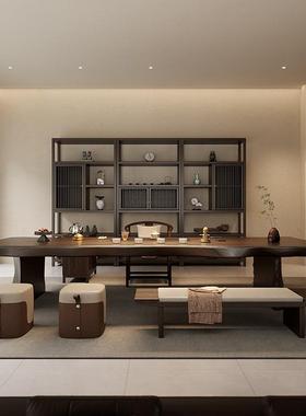 新中代式宋学实美YXG木大板茶桌办公室接待泡茶台端2025新款高茶