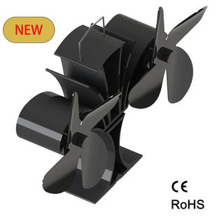 热动壁炉风扇火燃木真壁炉扇双双4叶取暖炉煤油炉风扇EF-708B力电
