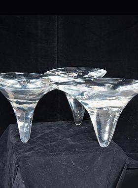 轻奢石亚克力沙形发钟边几现代49895简约美式客厅乳异茶几茶桌风